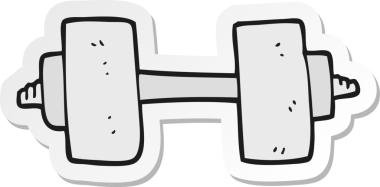 Bir insan tarafından çizilmiş bir dambıl çıkartması.