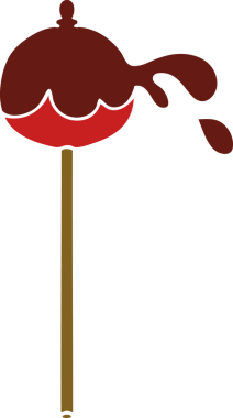 Bir insan tarafından çizilmiş tuhaf bir karikatür elma şekeri.