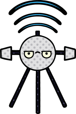 Bir insan tarafından çizilmiş bir uydunun çizgi roman tarzı