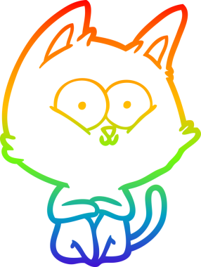 gökkuşağı gradyanı çizimi bir insan tarafından çizilmiş çizgi film kedisi