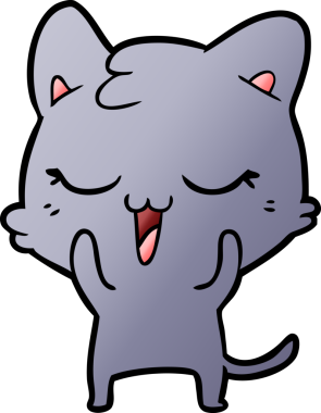 Bir insan tarafından çizilmiş çizgi film kedisi.