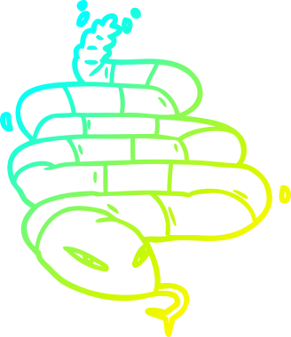 Bir insan tarafından çizilen zehirli yılanın soğuk çizgi çizimi.