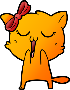 Bir insan tarafından çizilmiş çizgi film kedisi.