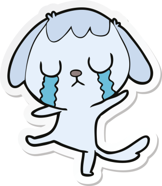 Bir insan tarafından çizilmiş şirin bir köpeğin çıkartması.