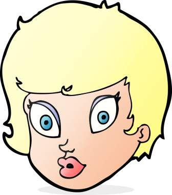 Bir insan tarafından çizilmiş bir kadın yüzü.