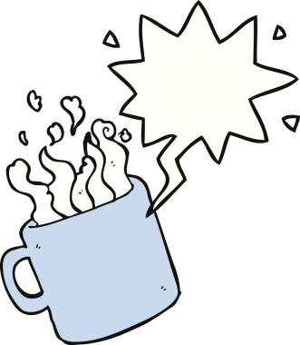 bir insan tarafından çizilmiş sıcak kahve fincanı.