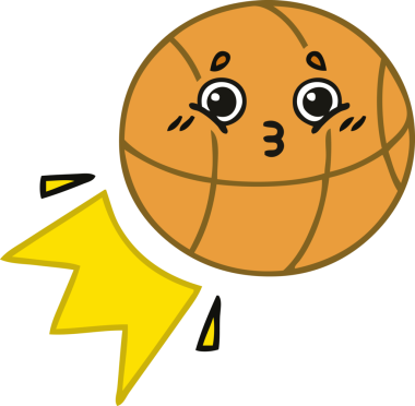 Bir insan tarafından çizilmiş şirin bir basketbol karikatürü.