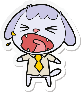 Bir insan tarafından çizilmiş şirin bir köpeğin çıkartması.