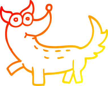 Bir insan tarafından çizilmiş çizgi film köpeğinin sıcak çizgi çizimi