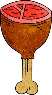 Bir insan tarafından çizilmiş garip bir et kemiği.