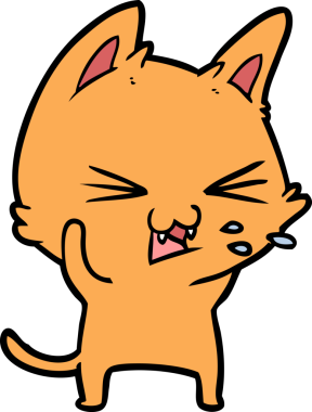 Bir insan tarafından çizilmiş kedi tıslaması.