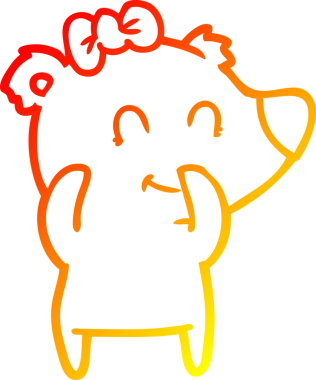 Bir insan tarafından çizilmiş dişi ayı karikatürü.