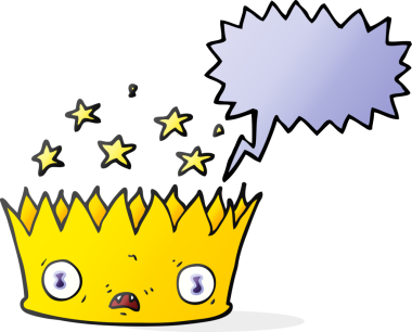 Bir insan tarafından çizilmiş serbest konuşma balonu karikatürü sihirli taç