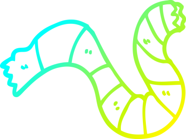 Bir insan tarafından çizilen karikatür halatının soğuk gradyan çizimi