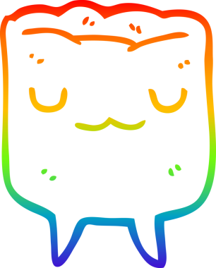 Bir insan tarafından çizilen çizgi film dişinin gradyan çizimi.