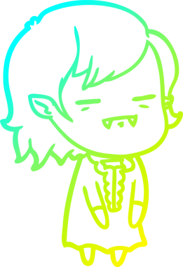 Bir insan tarafından çizilmiş bir ölümsüz vampir kız çizgi filmi.