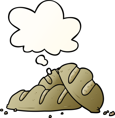 Bir insan tarafından çizilmiş, düşünce baloncuklu çizgi film somunları.