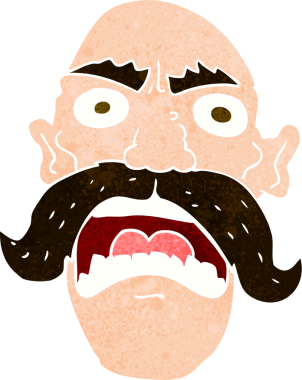 Bir insan tarafından çizilmiş kızgın yaşlı bir adam.