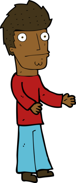 Bir insan tarafından çizilmiş, kafası karışmış bir adam.