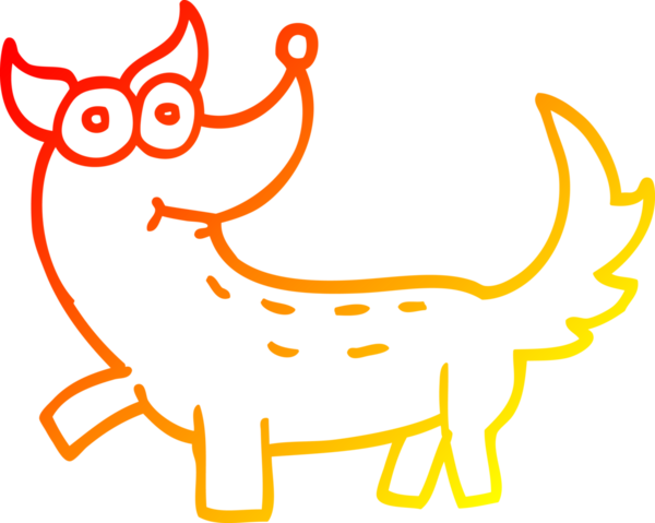 Bir insan tarafından çizilmiş çizgi film köpeğinin sıcak çizgi çizimi