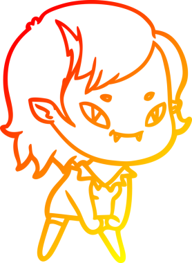 Bir insan tarafından çizilmiş, çizgi film karakteri, arkadaş canlısı vampir kız çizimi.