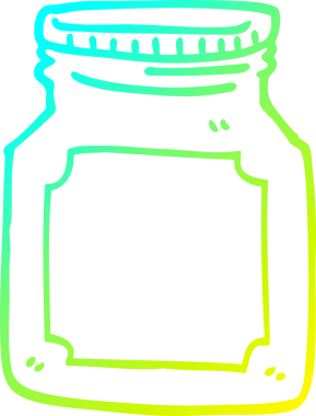 Bir insan tarafından çizilmiş karikatür depolama kavanozunun soğuk gradyan çizimi