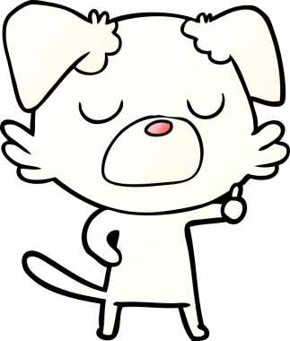 Bir insan tarafından çizilmiş çizgi film köpeği.