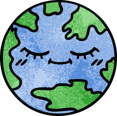 Bir insan tarafından çizilmiş bir gezegenin retro grunge doku karikatürü.