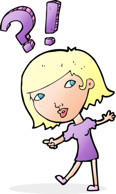 Çizgi filmdeki kadın bir insan tarafından çizilmiş sorular soruyor.