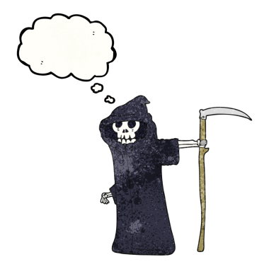 Serbest çizim düşünce baloncuğu insan tarafından çizilmiş karikatür ölümü