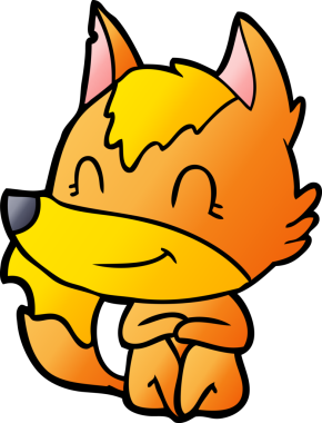 Bir insan tarafından çizilmiş tilki çizgi film karakteri