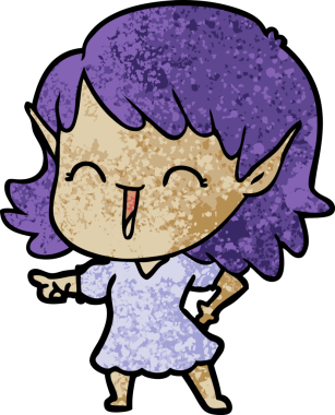 Bir insan tarafından çizilmiş bir elf kızı.