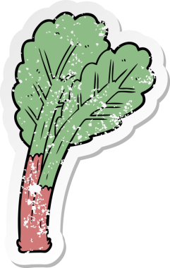 Bir insan tarafından çizilmiş karikatür robarb çıkartması.