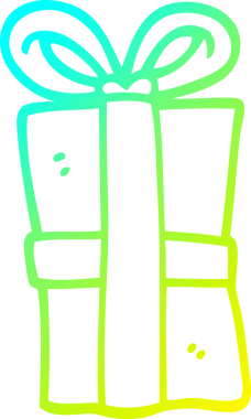 Soğuk gradyan çizgisi bir insan tarafından çizilmiş bir karikatür Noel hediyesi.