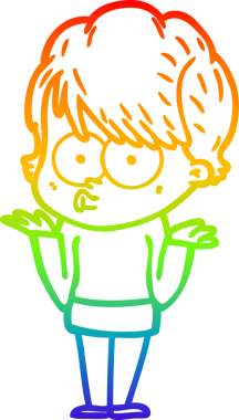 gökkuşağı gradyan çizimi bir insan tarafından çizilmiş bir karikatür kadın