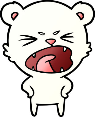 Bir insan tarafından çizilmiş kızgın kutup ayısı çizgi filmi.