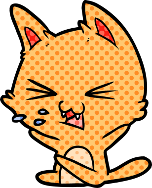 Bir insan tarafından çizilmiş kedi tıslaması.