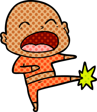 bir insan tarafından çizilmiş kel bir adam.