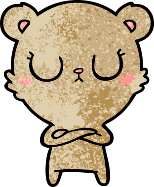 Bir insan tarafından çizilmiş barışçıl ayı yavrusu.