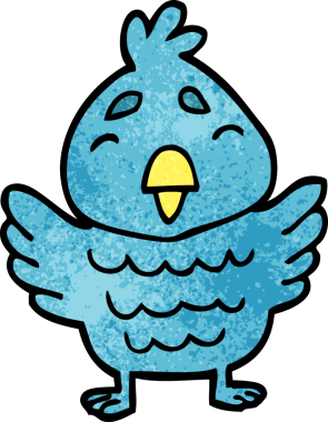 Bir insan tarafından çizilmiş karalama mavisi kuş