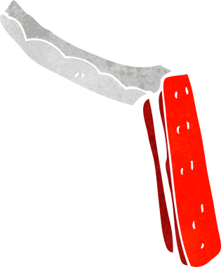 Bir insan tarafından çizilmiş traş bıçağı.