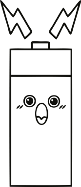 Bir insan tarafından çizilmiş bir pilin çizgi çizimi