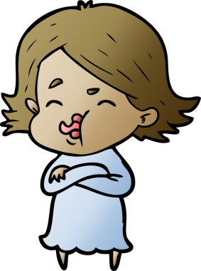 Bir insan tarafından çizilen karikatür kızı.