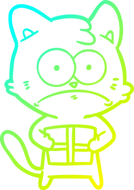 Bir insan tarafından çizilmiş bir çizgi film kedisi çizimi.