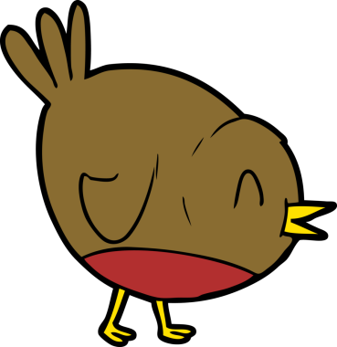 bir insan tarafından çizilmiş robin kuşu çizgi filmi