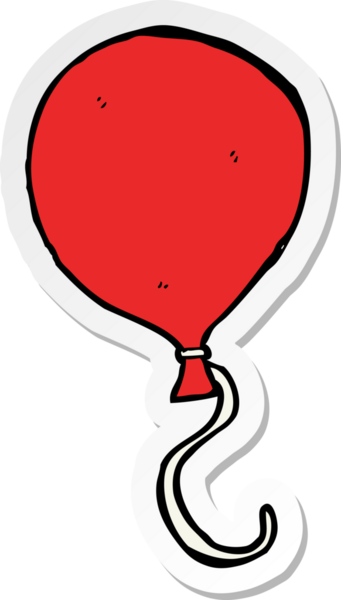 Bir insan tarafından çizilmiş bir balonun çıkartması.