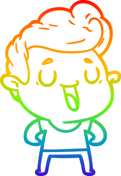 gökkuşağı gradyanı çizimi bir insan tarafından çizilmiş mutlu bir çizgi film adamı