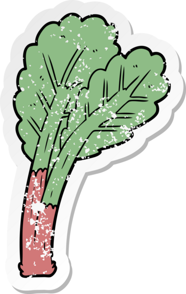 Bir insan tarafından çizilmiş karikatür robarb çıkartması.