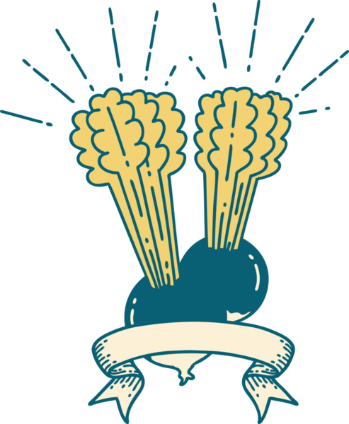 Bir insanın çizdiği yapraklı pancar dövmeli parşömen.