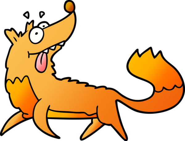 Bir insan tarafından çizilmiş tilki çizgi film karakteri